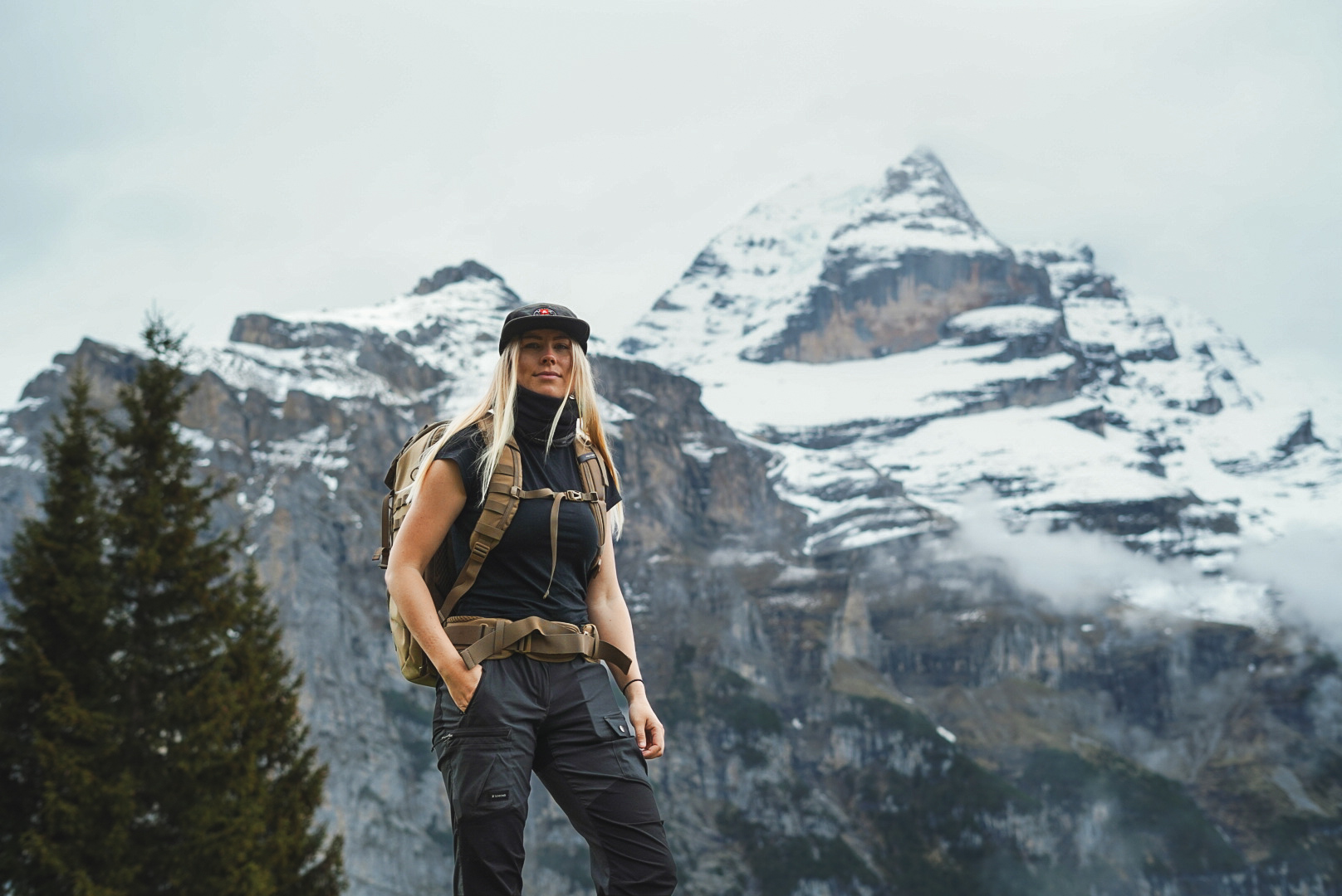 Meet Christine Bergholdt: mountain athlete, alpine photographer, and Team 55,7° North ambassador pushing creative boundaries in the extreme Swiss Alps.